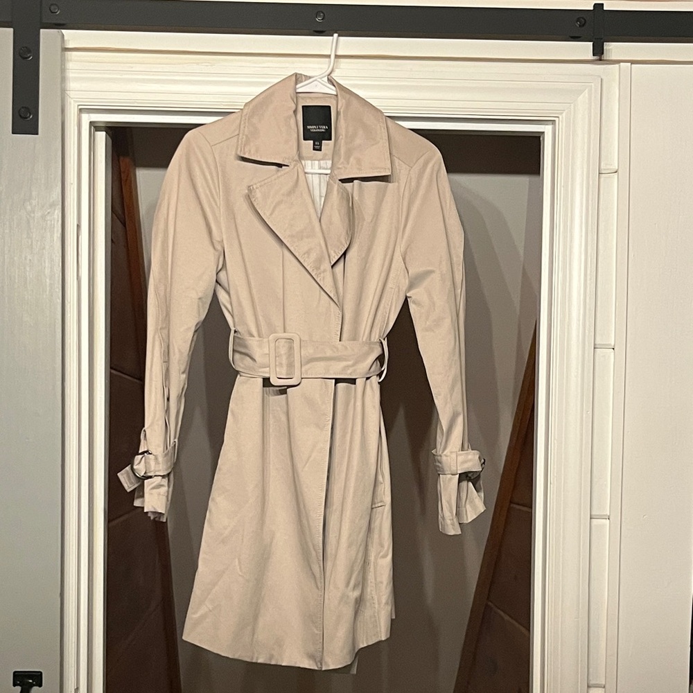 Simply Vera Vera Wang Beige Trench Coat